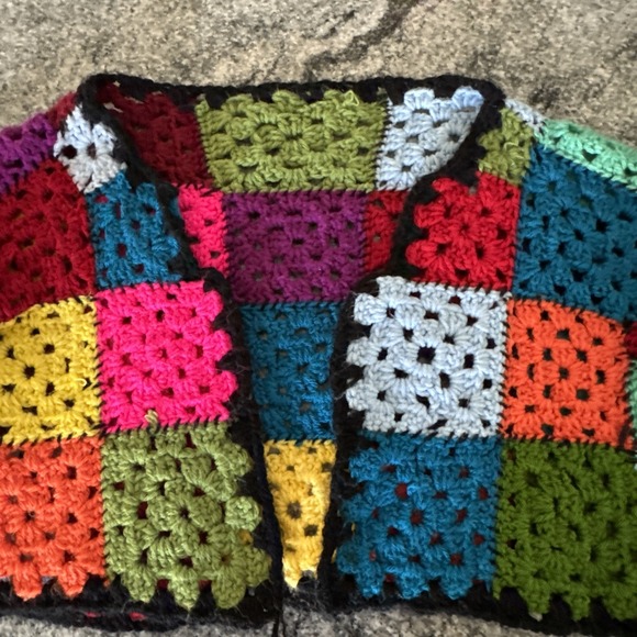 Women Handmade Retro Open Cardigan Crochet Square Knitted Sweaters‎ #990 - Picture 4 of 14